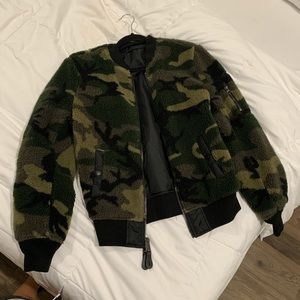 Alpha Industries reversible camo fleece bomber jacket